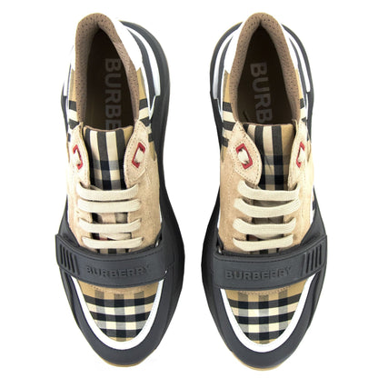 Burberry Vintage Check Suede And Leather Sneakers Archive Beige