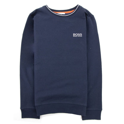 Hugo Boss Kids Logo Crew Neck Sweatshirt Navy