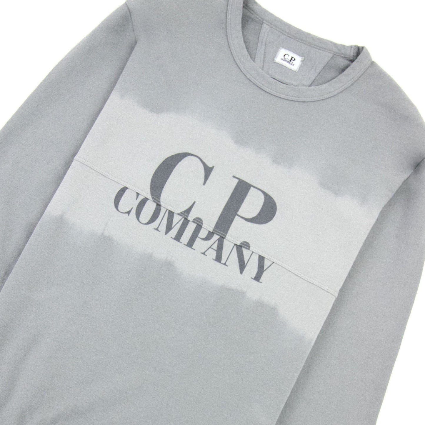 CP Company Light Fleece Tie-dye Logo Sweatshirt Griffin Grey 937