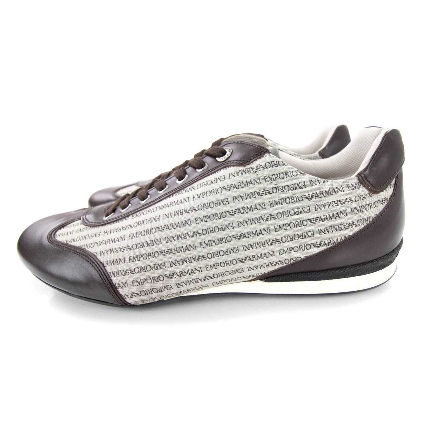 Emporio Armani All Over Print Low Sneakers Moro/ecru