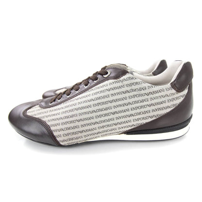 Emporio Armani All Over Print Low Sneakers Moro/ecru