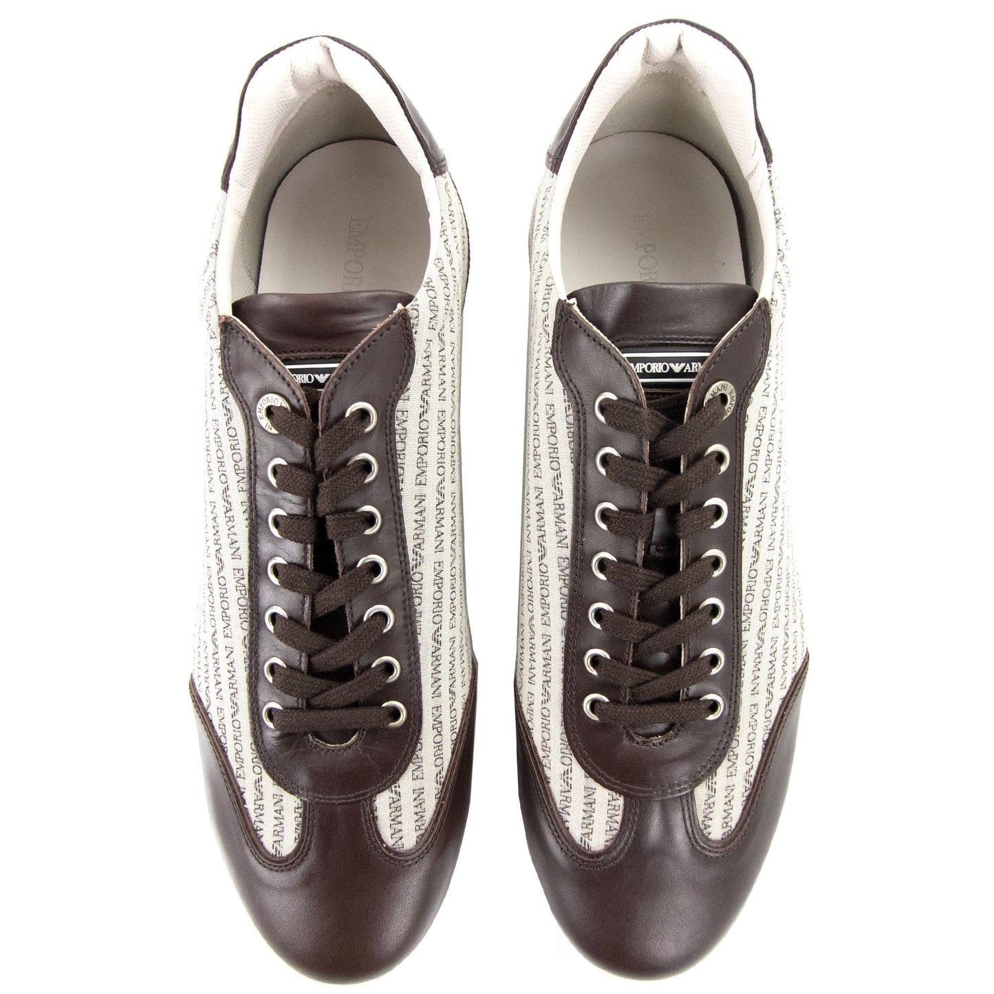 Emporio Armani All Over Print Low Sneakers Moro/ecru