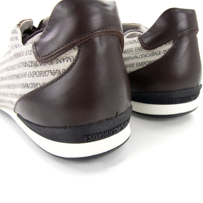 Emporio Armani All Over Print Low Sneakers Moro/ecru