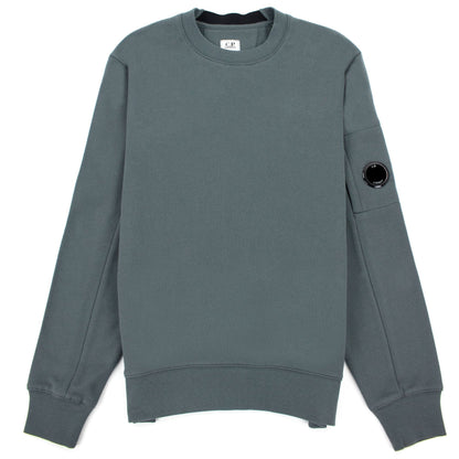 CP Company Diagonal Raised Fleece Lens Crew Sweatshirt Dark Shadow Grey 978