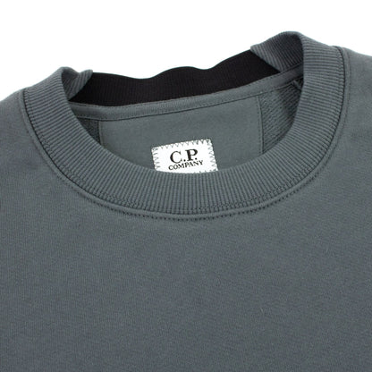 CP Company Diagonal Raised Fleece Lens Crew Sweatshirt Dark Shadow Grey 978