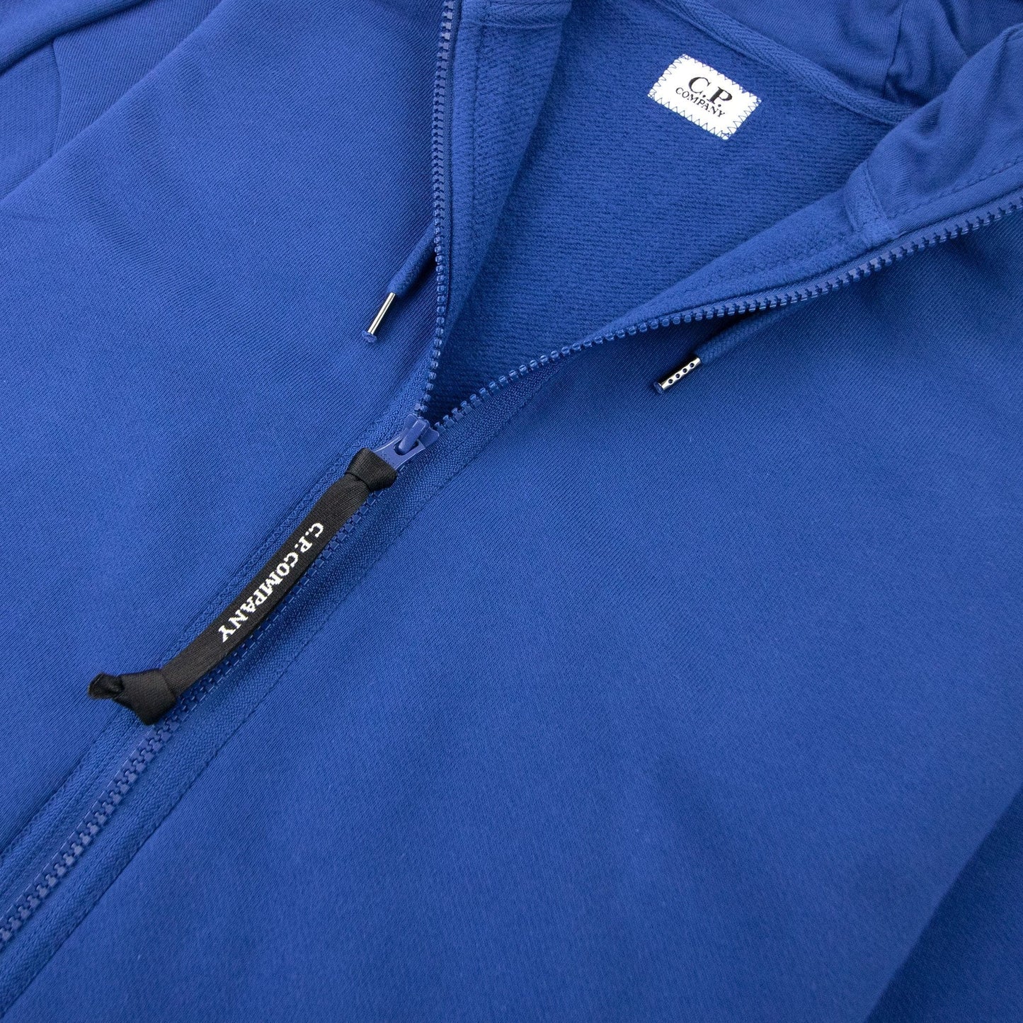 Cp Company Diagonal Raised Fleece Full Zip Goggle Hoody Blue Quartz 892