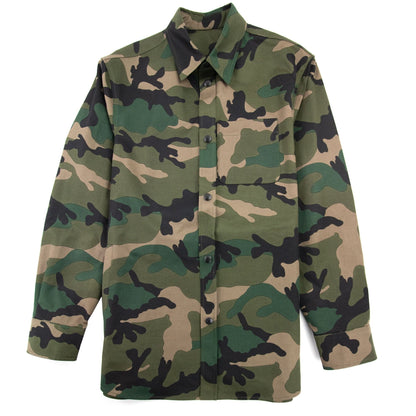 Valentino Camouflage Overshirt With Valentino Print Military Green
