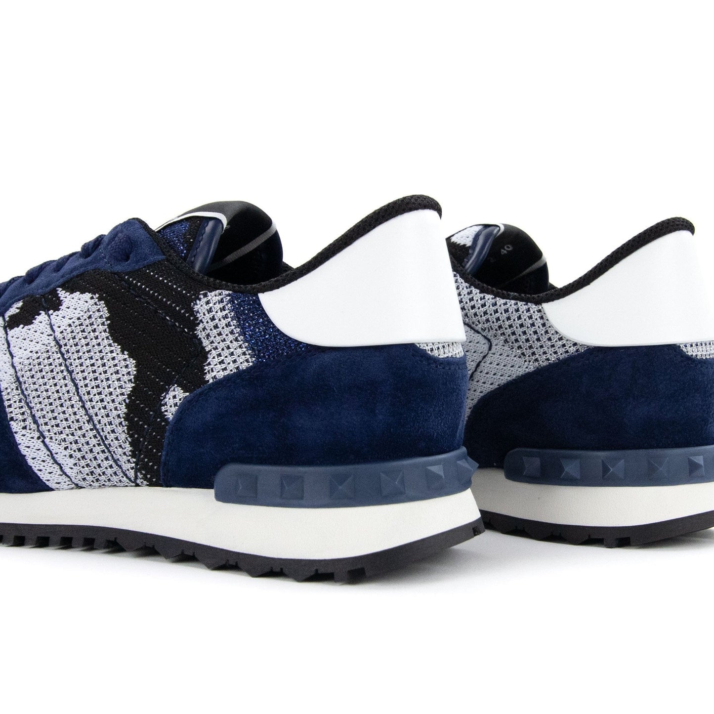 Valentino Mesh Fabric Camouflage Sneaker Blue/silver De3