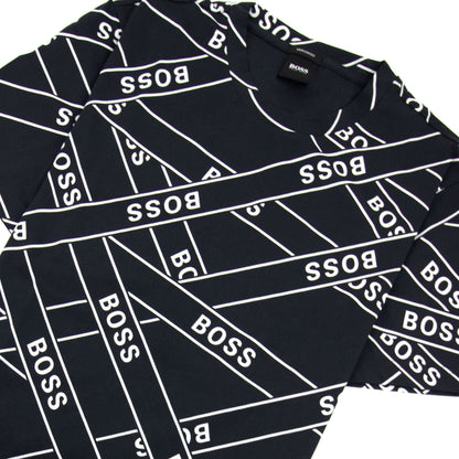 Hugo Boss Tiburt Artwork Logo T Shirt Black 003