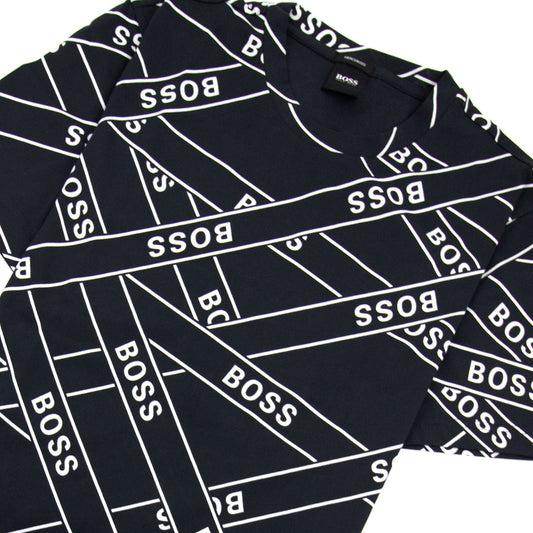 Hugo Boss Tiburt Artwork Logo T Shirt Black 003