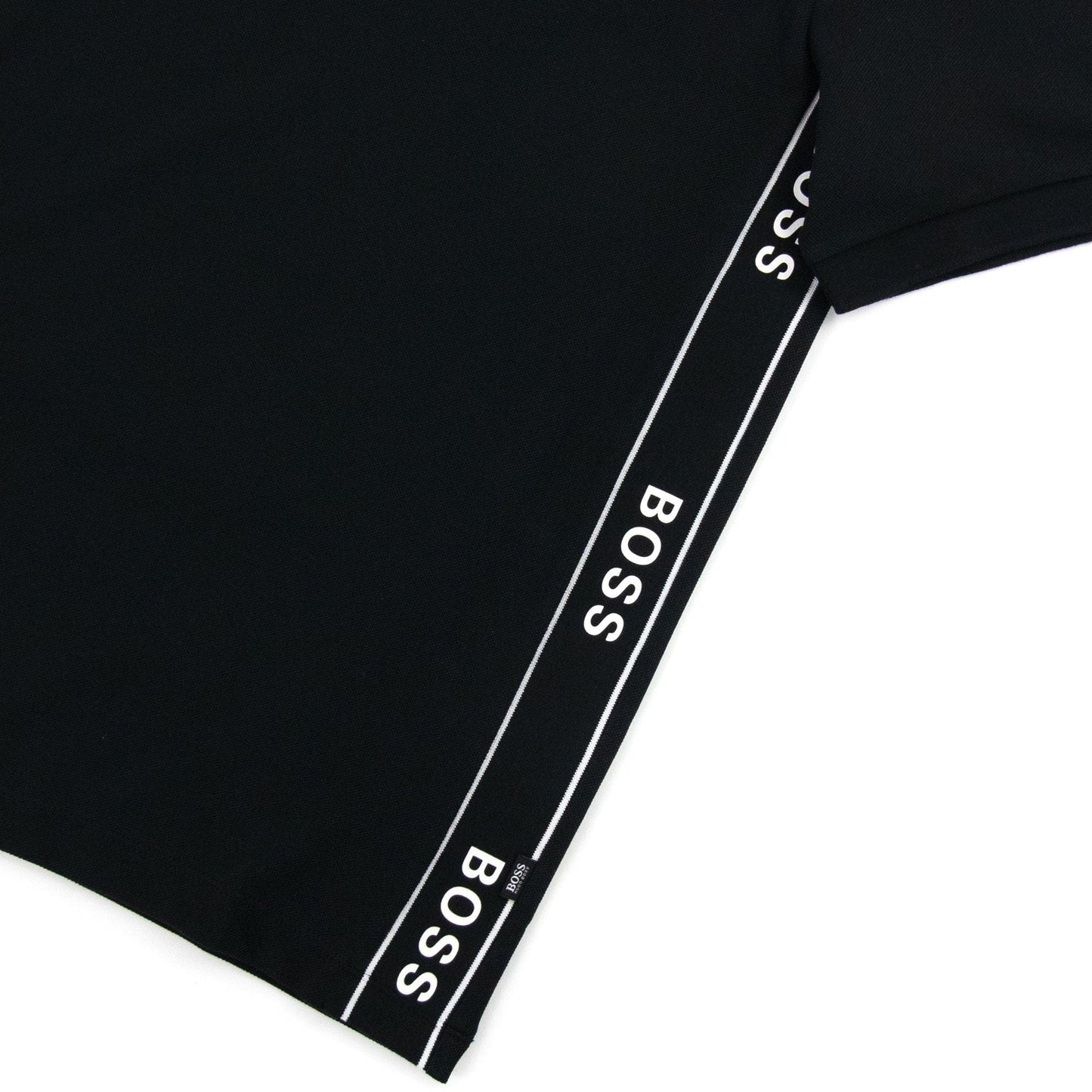 Hugo Boss Parlay Tape Detail S/s Polo Black 001