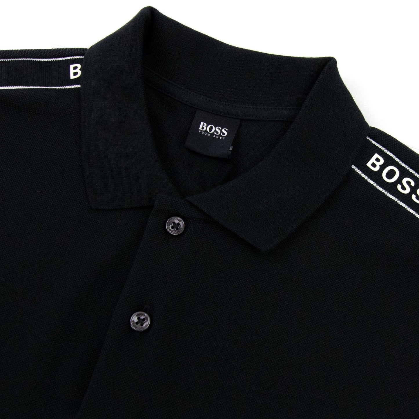 Hugo Boss Parlay Tape Detail S/s Polo Black 001