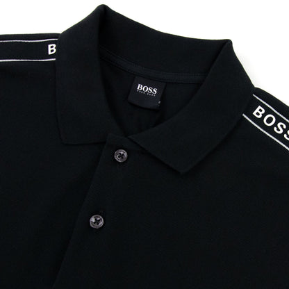 Hugo Boss Parlay Tape Detail S/s Polo Black 001