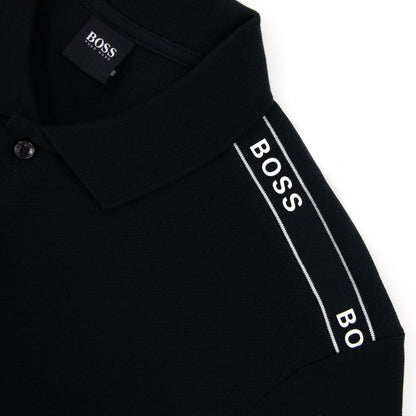 Hugo Boss Parlay Tape Detail S/s Polo Black 001