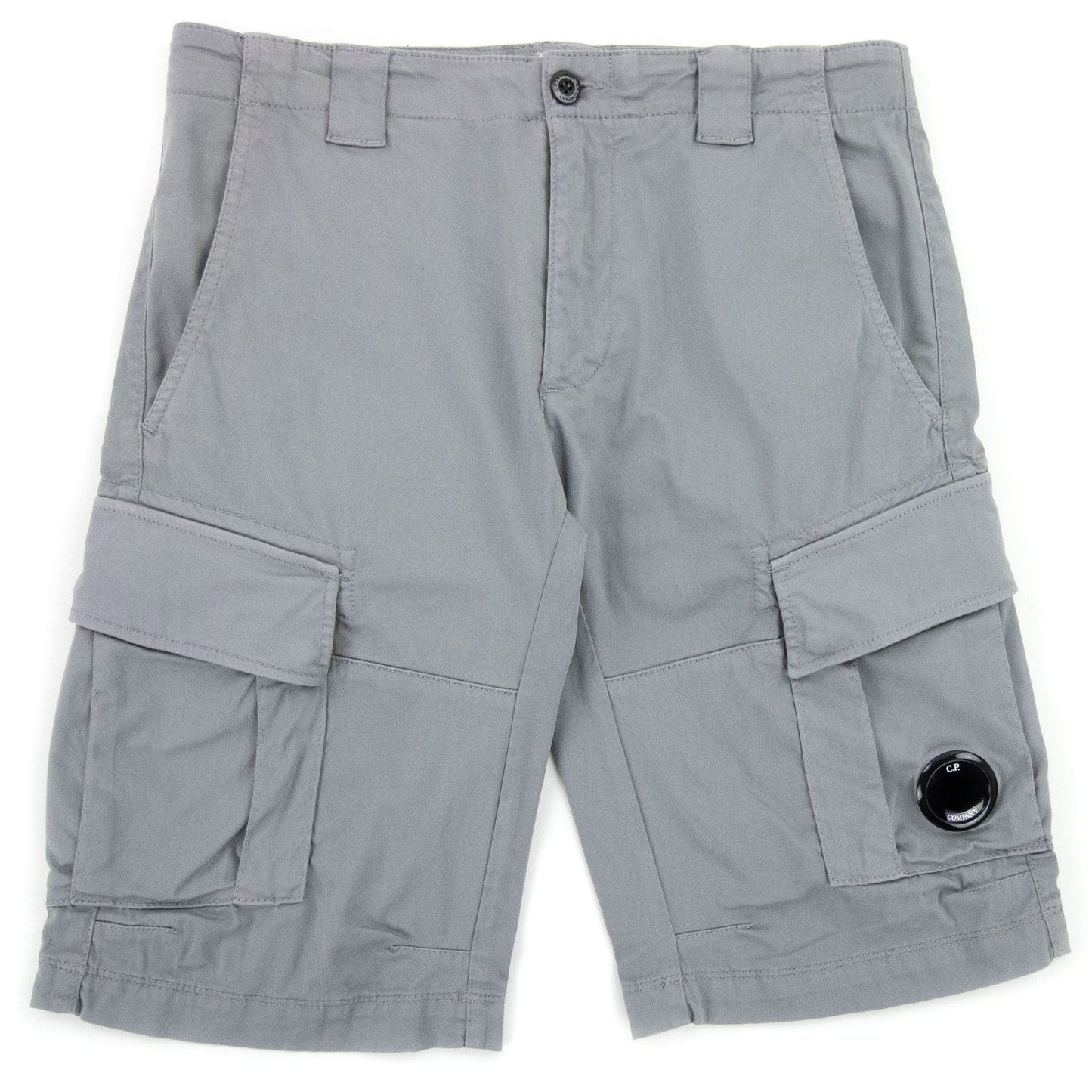 Cp Company Bermuda Cargo Stretch Sateen Shorts Griffin Grey 937