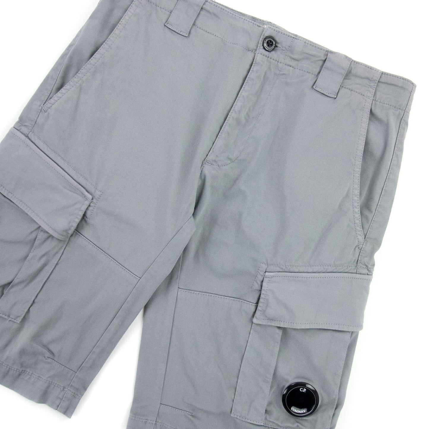 Cp Company Bermuda Cargo Stretch Sateen Shorts Griffin Grey 937
