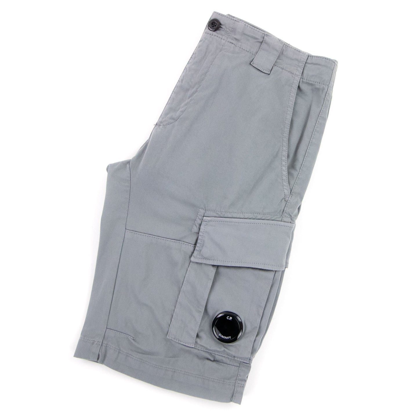 Cp Company Bermuda Cargo Stretch Sateen Shorts Griffin Grey 937
