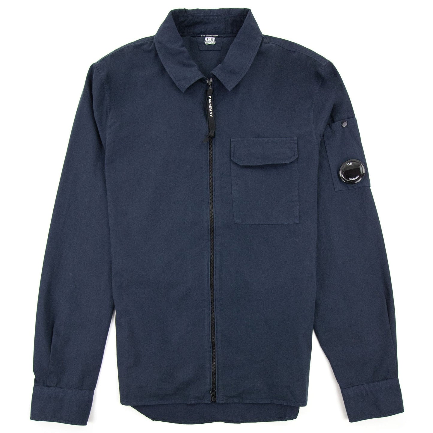Cp Company Emerized Gabardine Zipped Shirt Navy 888