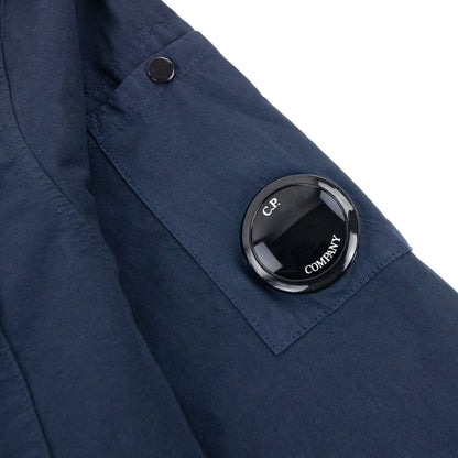 Cp Company Emerized Gabardine Zipped Shirt Navy 888