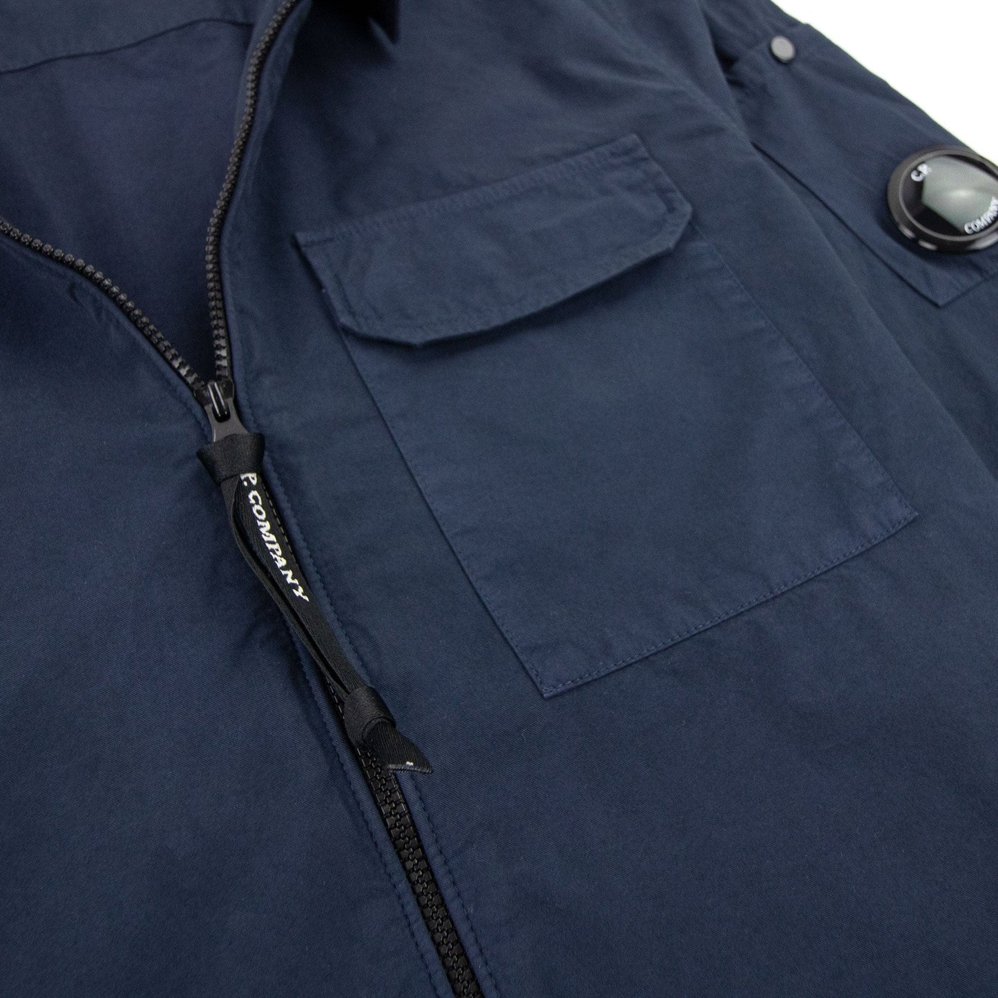 Cp Company Emerized Gabardine Zipped Shirt Navy 888