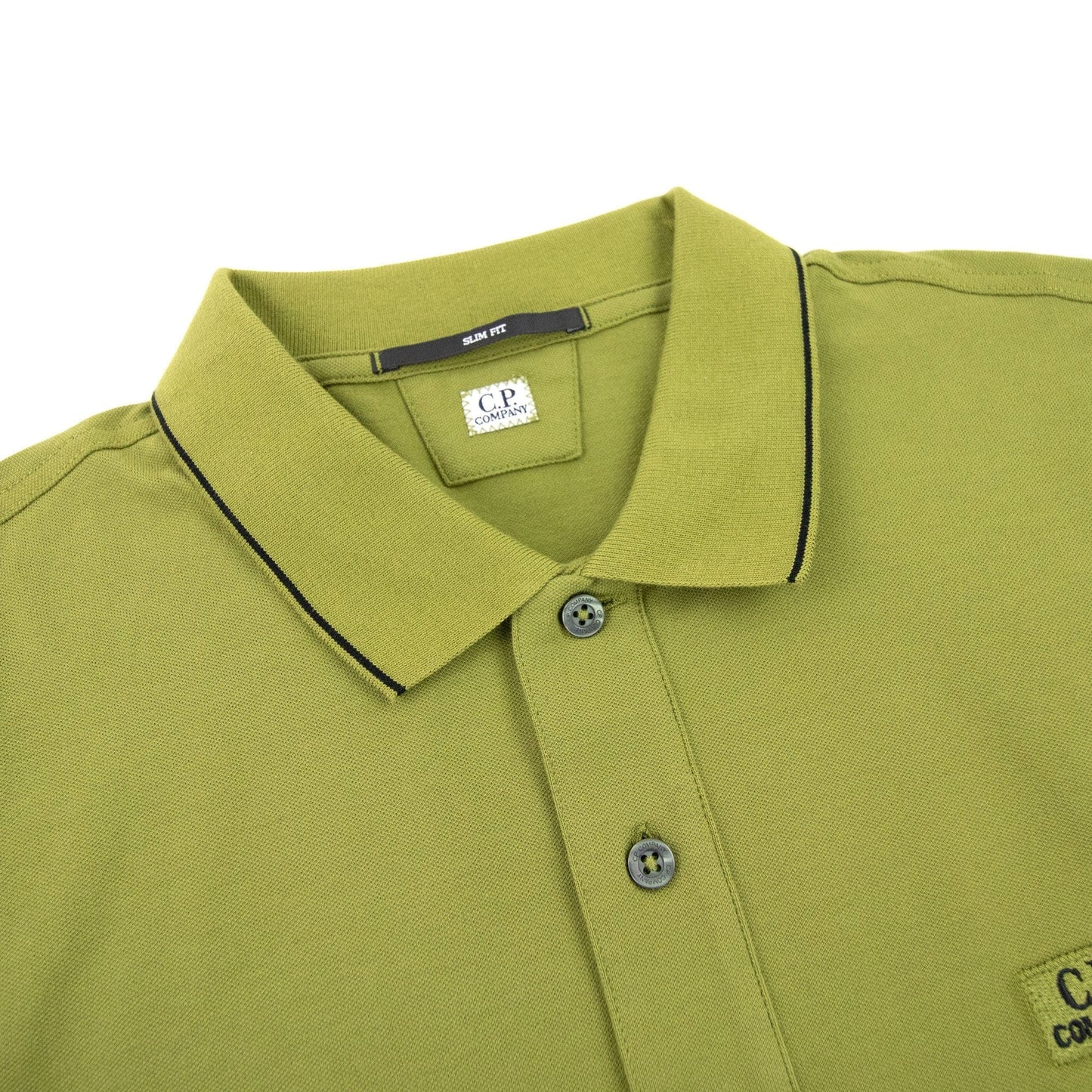 Cp Company Stretch Piquet Polo Green Moss 698