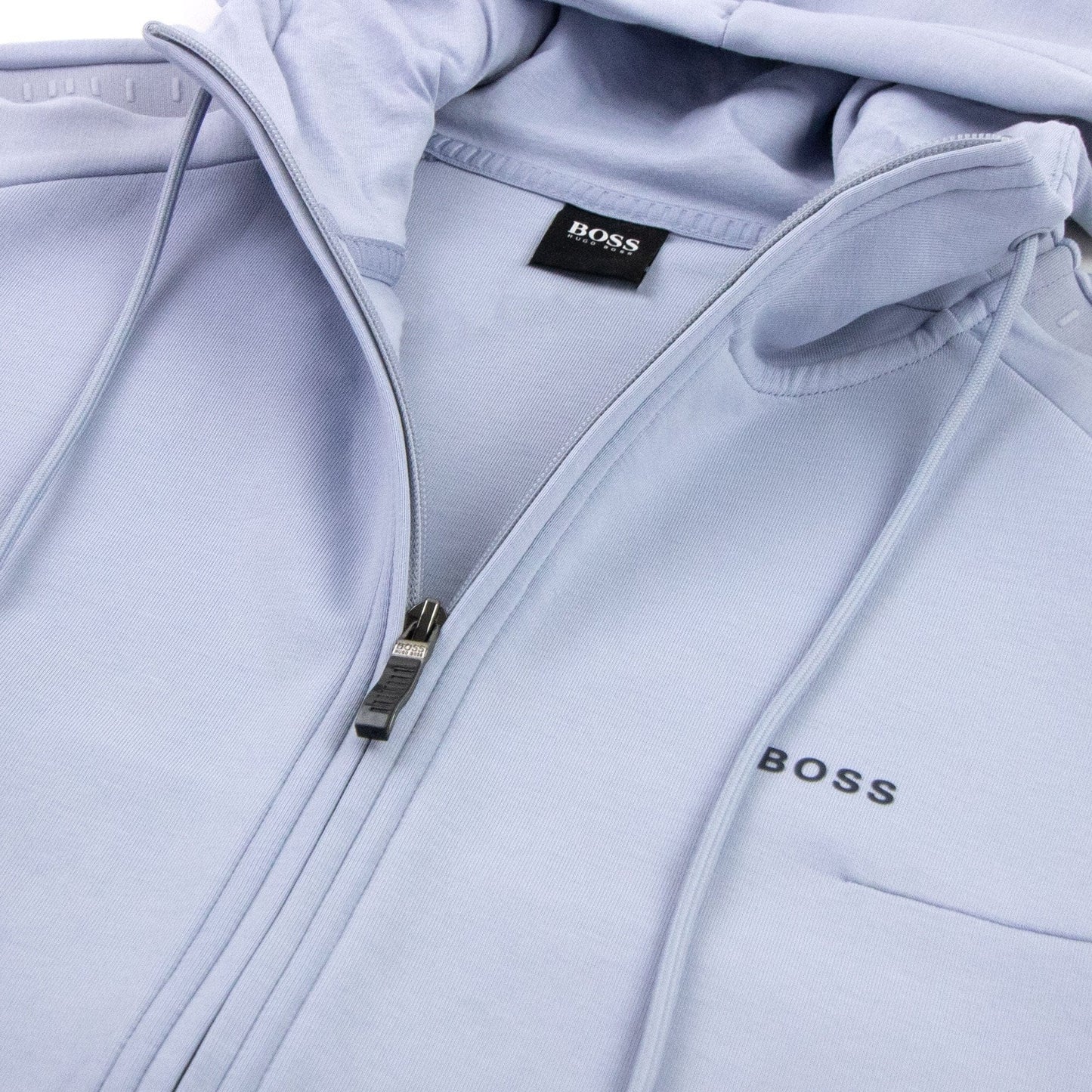 Hugo Boss Saggy 1 Logo Zip Up Sweatshirt Light Blue 481