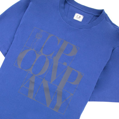 Cp Company C.p Block Man Tshirt Blue Quartz 892