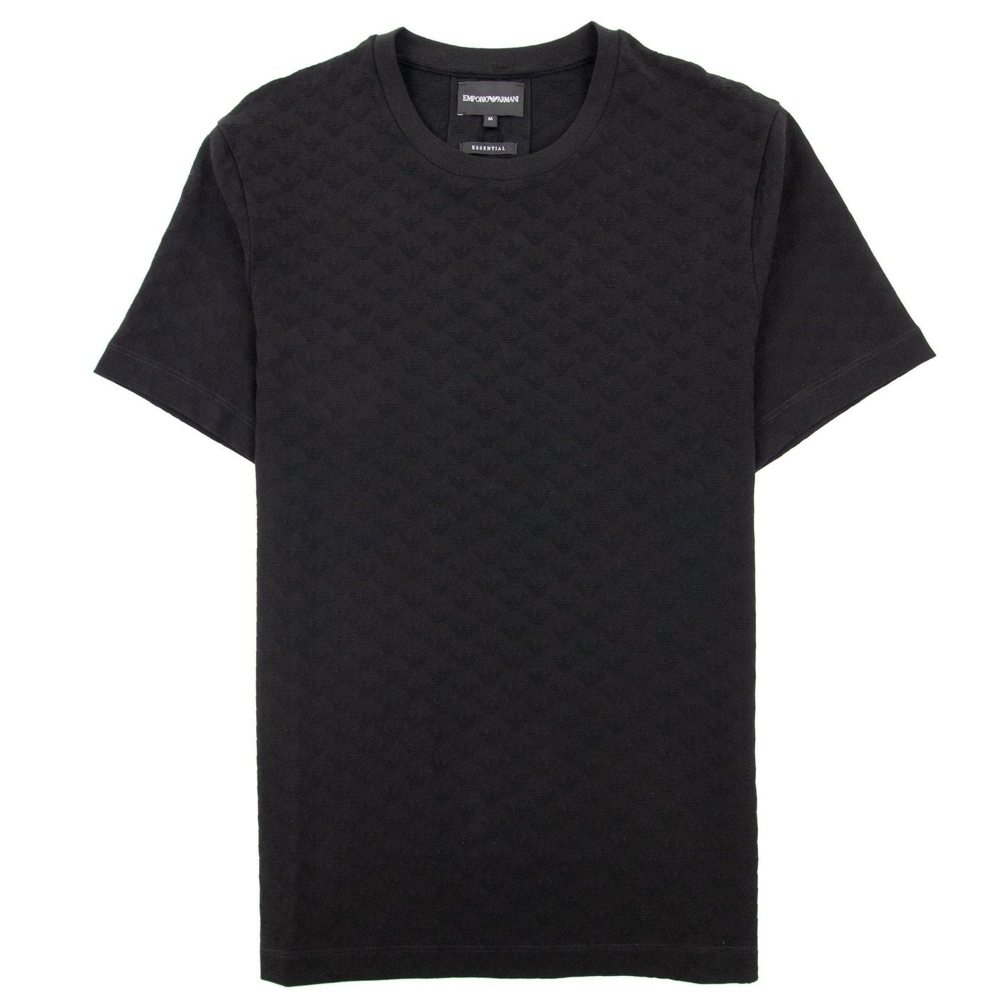 Emporio Armani All Over Jacquard Eagle Logo T Shirt Black 999