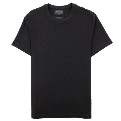 Emporio Armani All Over Jacquard Eagle Logo T Shirt Black 999