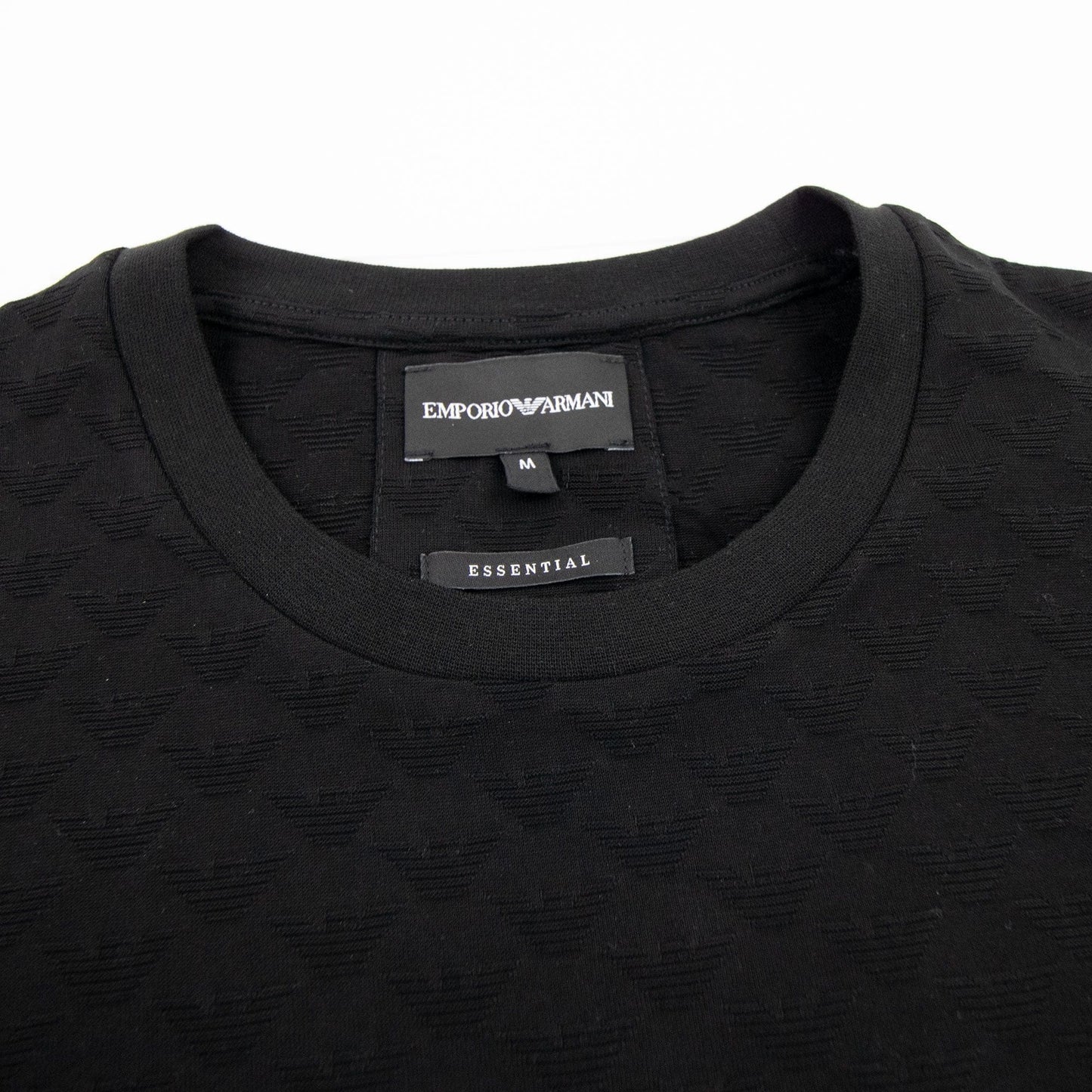 Emporio Armani All Over Jacquard Eagle Logo T Shirt Black 999