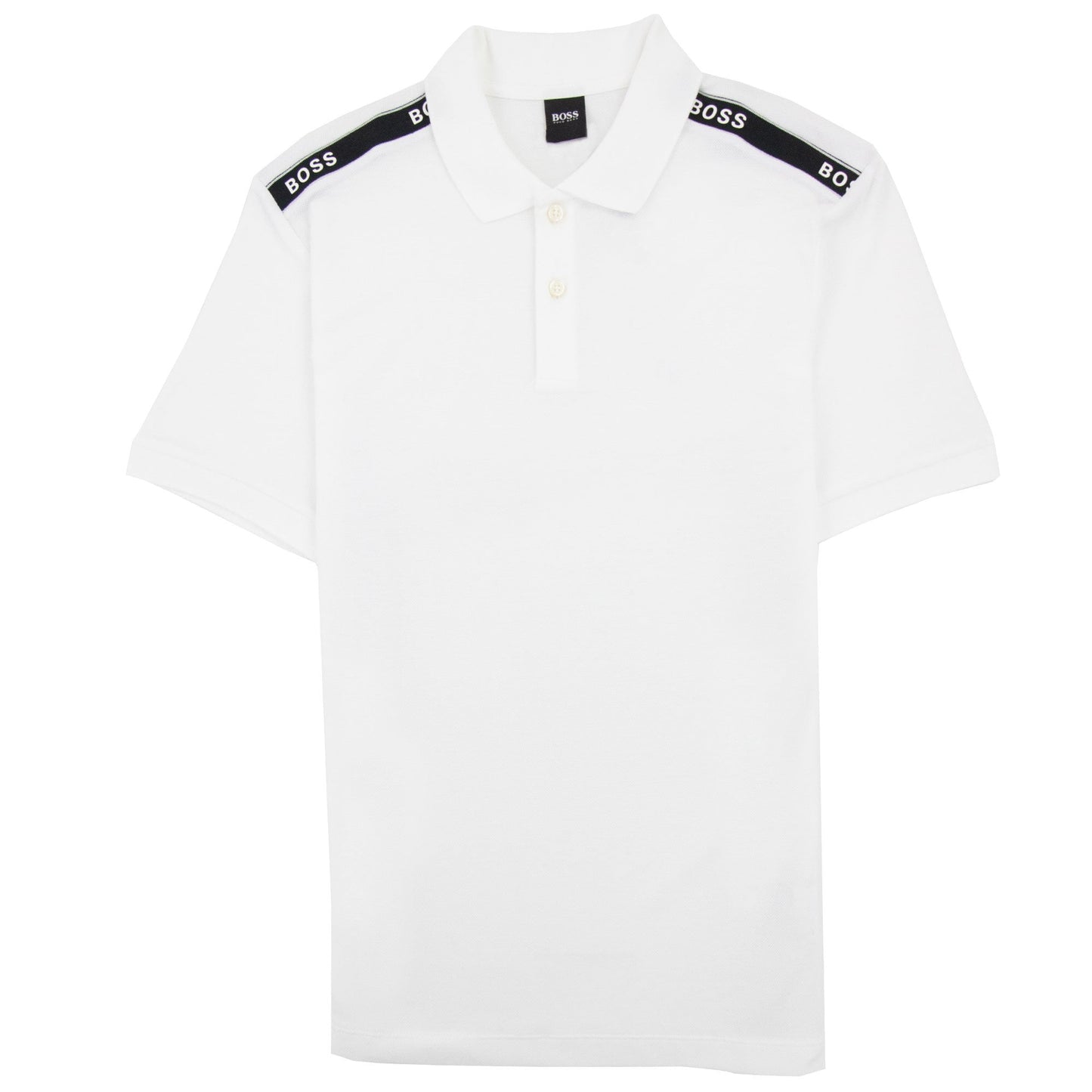 Hugo Boss Parlay Tape Detail S/s Polo White 100