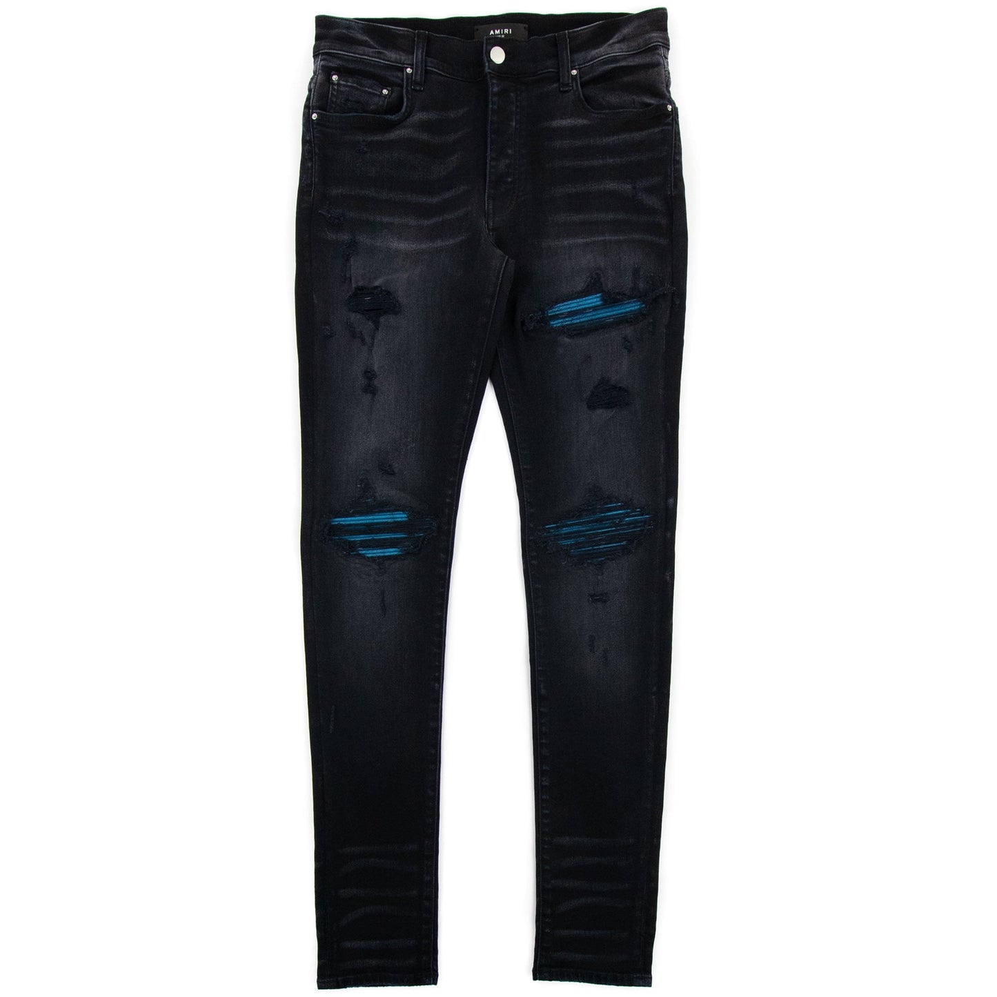 Amiri Mx1 Cracked Paint Jeans Aged Black
