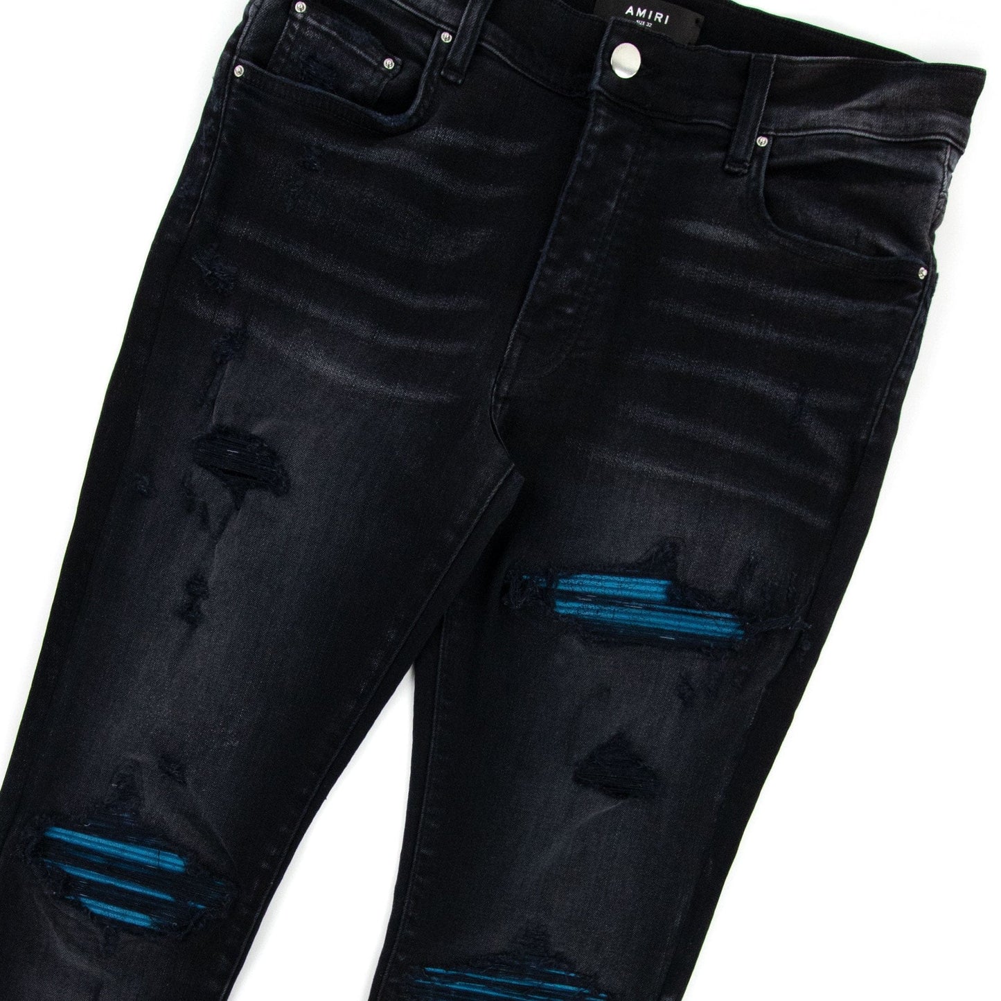 Amiri Mx1 Cracked Paint Jeans Aged Black