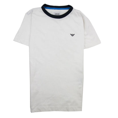 Armani Junior Logo Crewneck T Shirt White