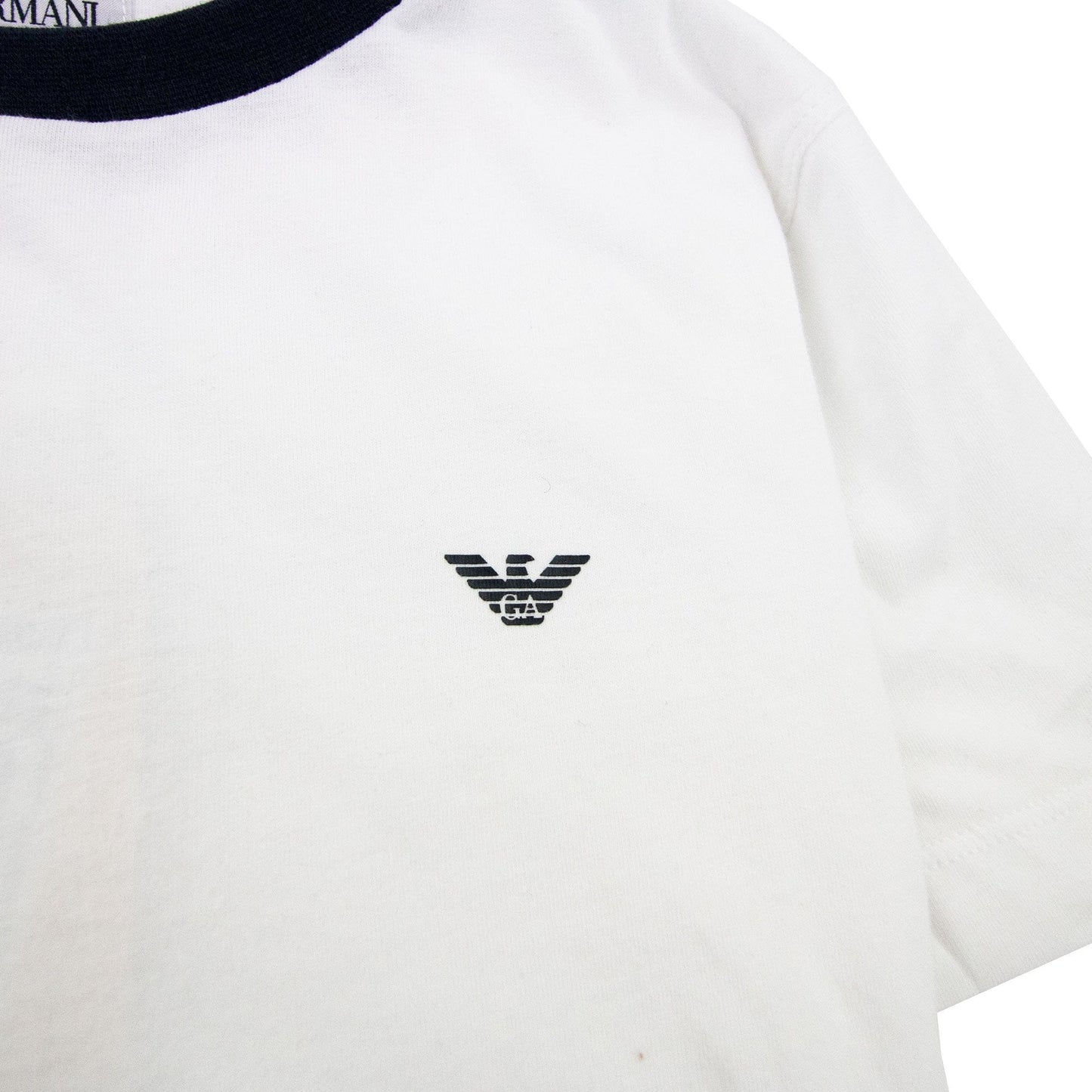 Armani Junior Logo Crewneck T Shirt White