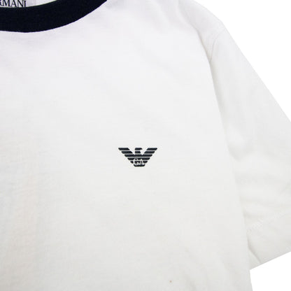 Armani Junior Logo Crewneck T Shirt White