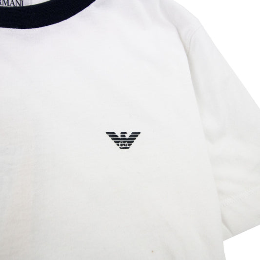 Armani Junior Logo Crewneck T Shirt White