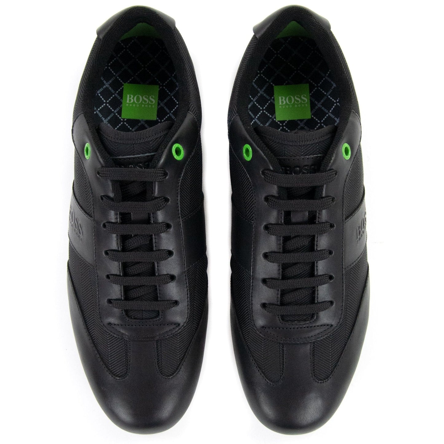 Hugo Boss Lighter Low Leather Mesh Trainers Black