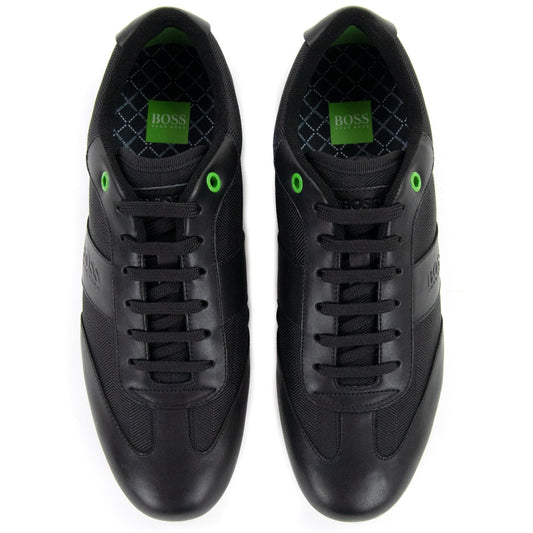 Hugo Boss Lighter Low Leather Mesh Trainers Black
