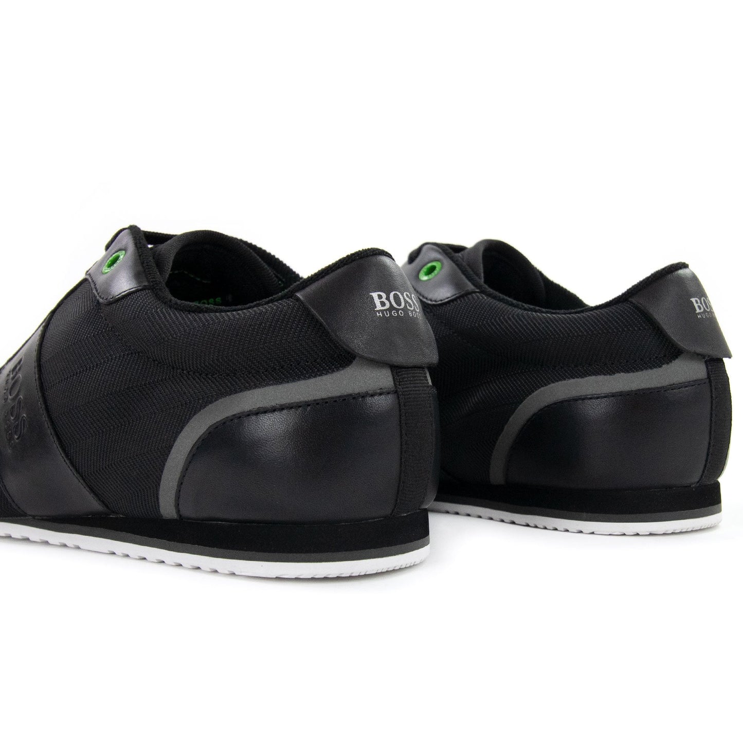 Hugo Boss Lighter Low Leather Mesh Trainers Black