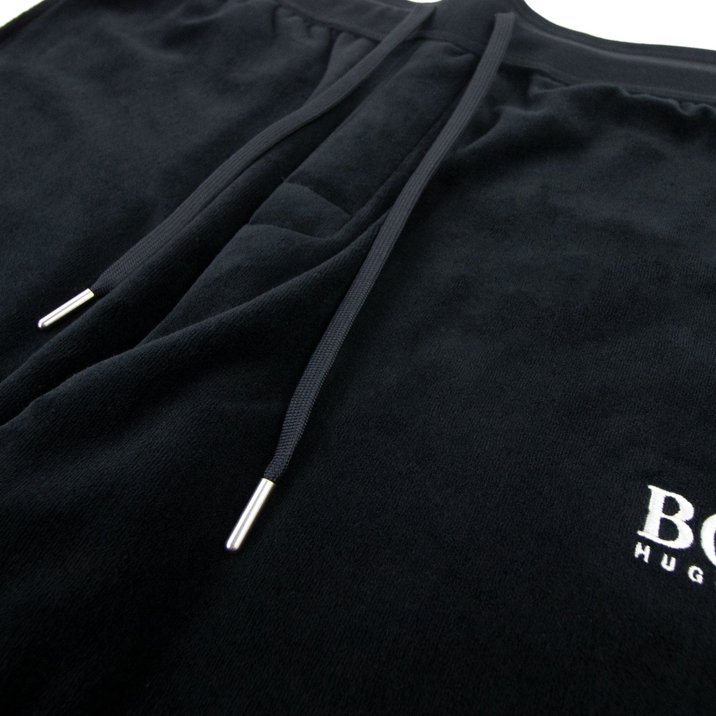 Hugo Boss Embroidered Logo Velour Pants Black 001