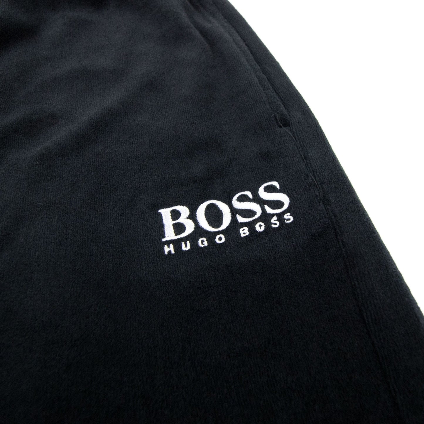 Hugo Boss Embroidered Logo Velour Pants Black 001