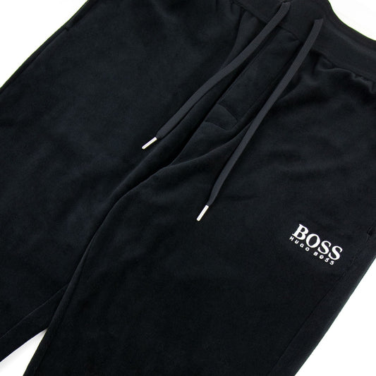Hugo Boss Embroidered Logo Velour Pants Black 001
