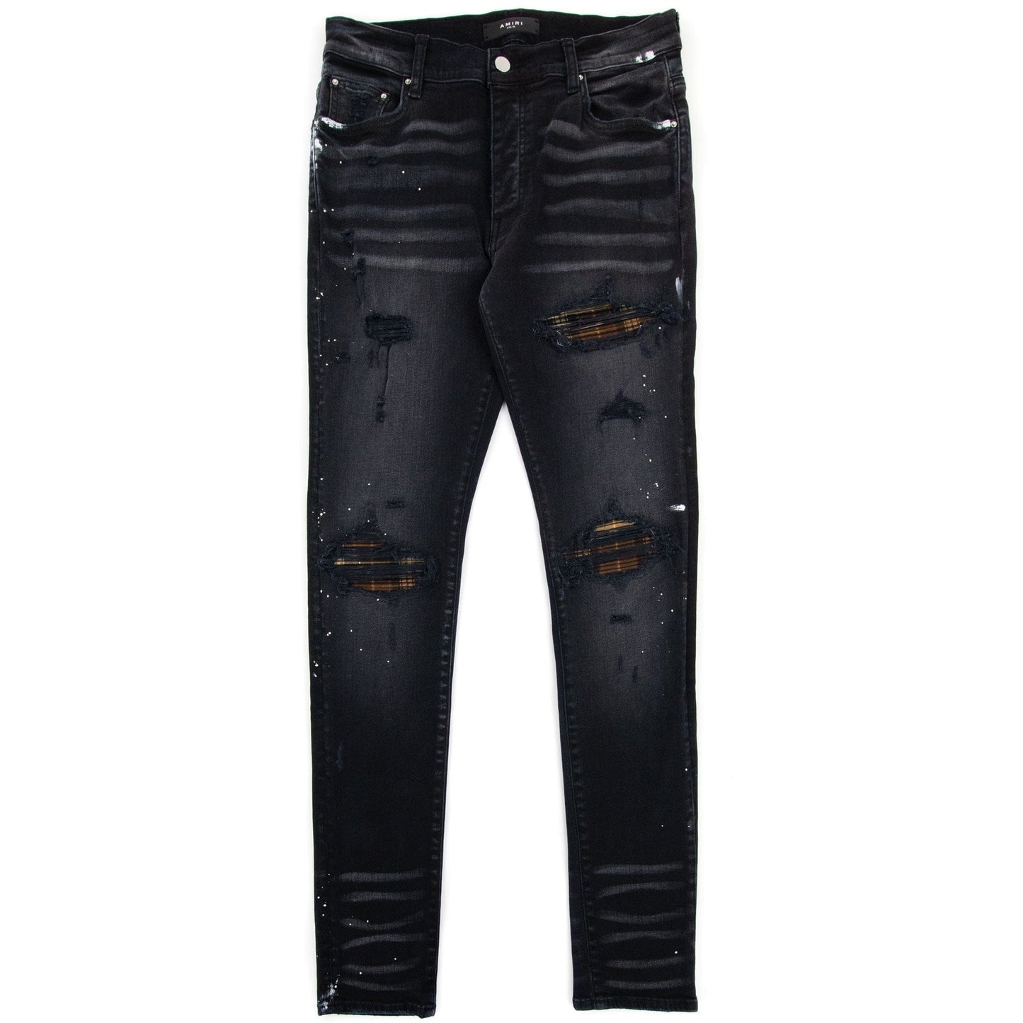 Amiri Mx1 Plaid Jeans Aged Black