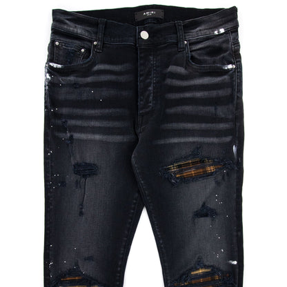 Amiri Mx1 Plaid Jeans Aged Black