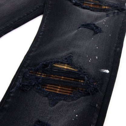Amiri Mx1 Plaid Jeans Aged Black