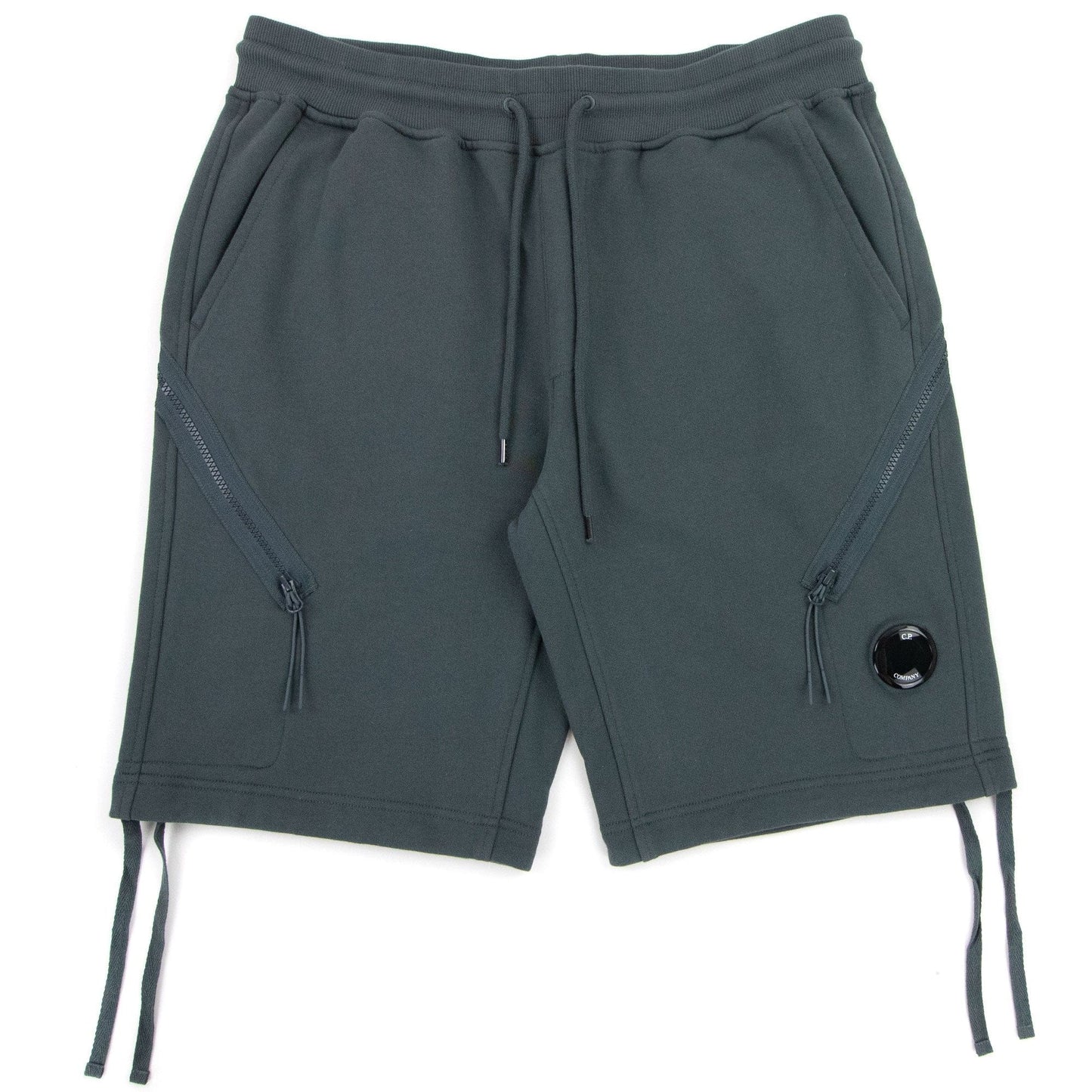 Cp Company Diagonal Raised Fleece Shorts Dark Shadow Grey 978