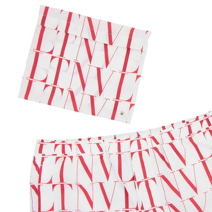 Valentino Vltn Multi Swim Shorts White/red
