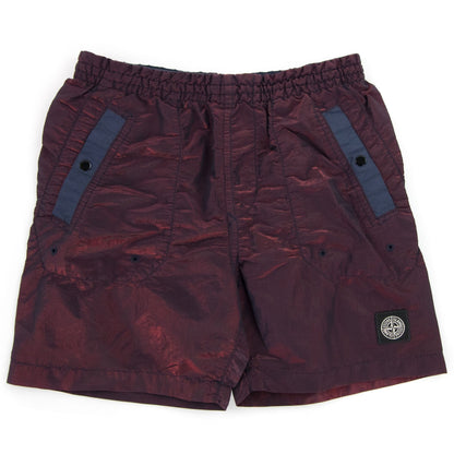 Stone Island Junior B0337 Nylon Metal Coloured Weft Swim Shorts Red V1028