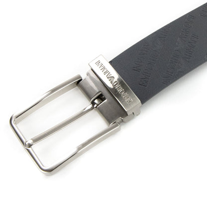 Emporio Armani All Over Embossed Logo Belt Grey